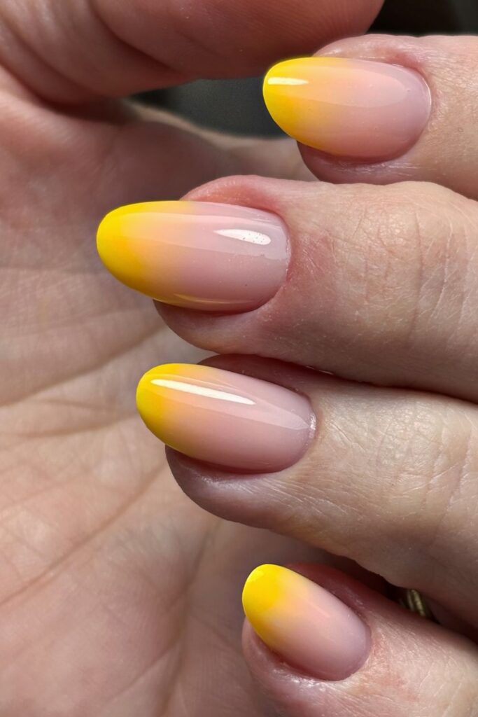 Pastel Yellow Ombre Nails