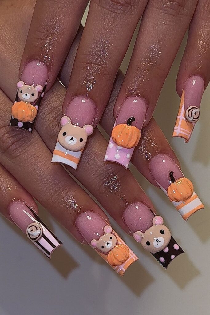 Pink Lace Patterns Nails