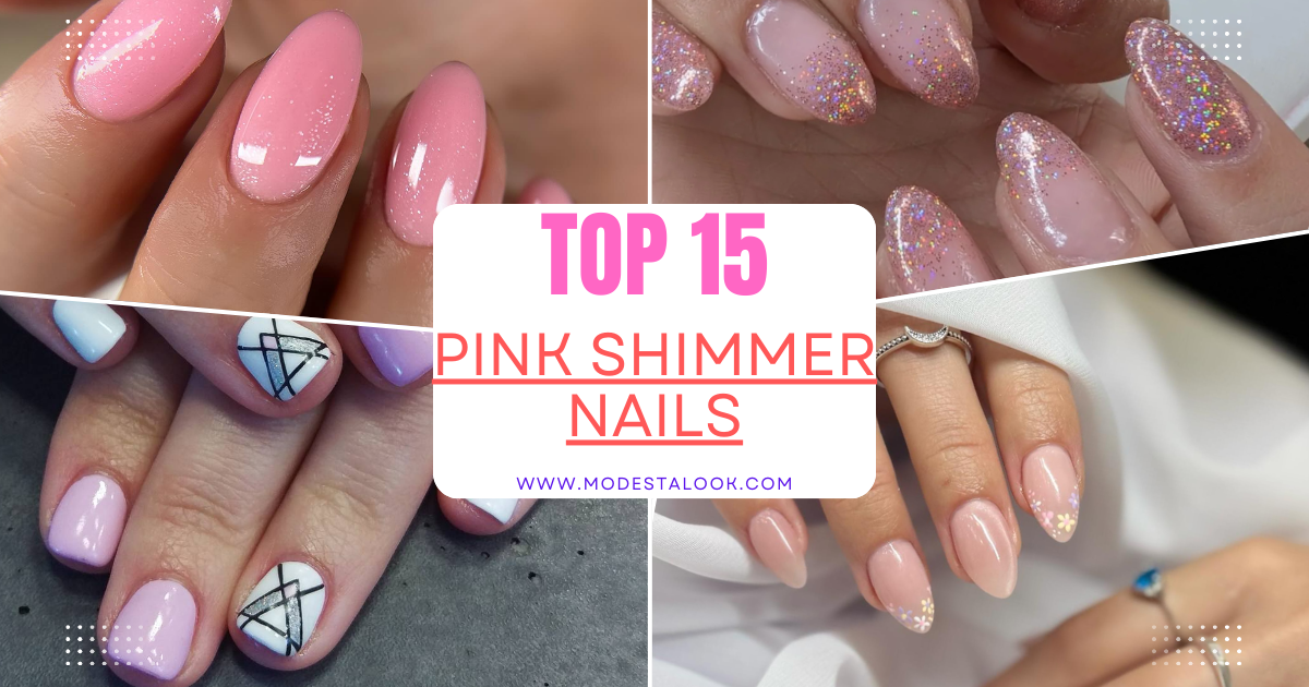 Pink Shimmer Nails