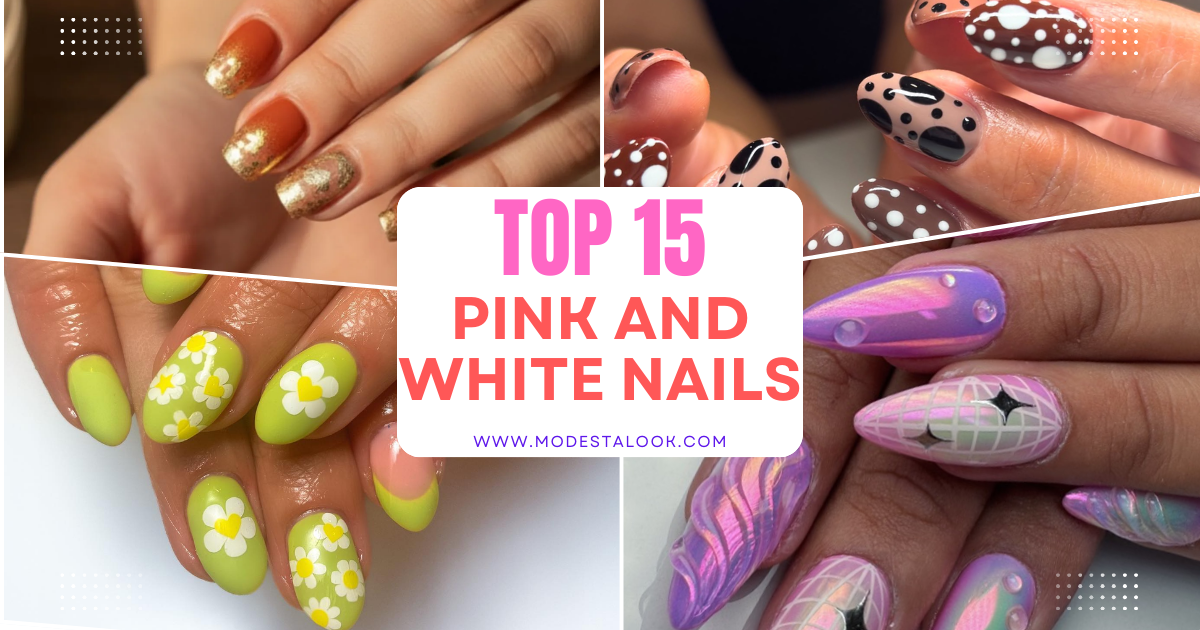 Pink and White Nails