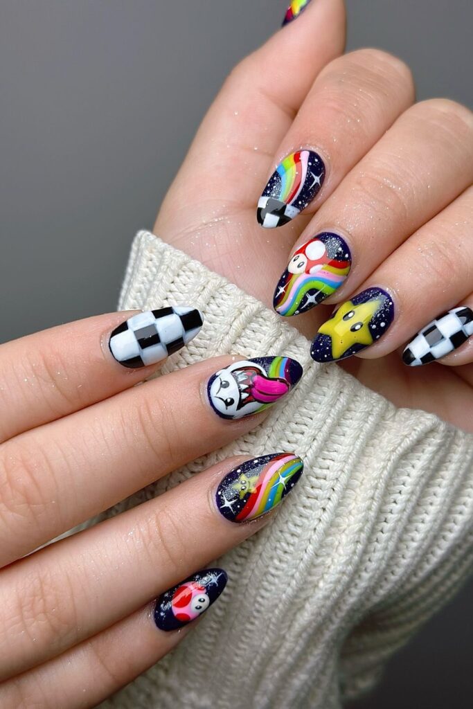 Playful Cartoon Prints Nails