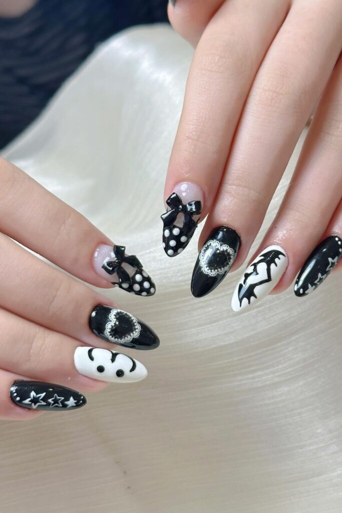 Punk Rock Patchwork Nails