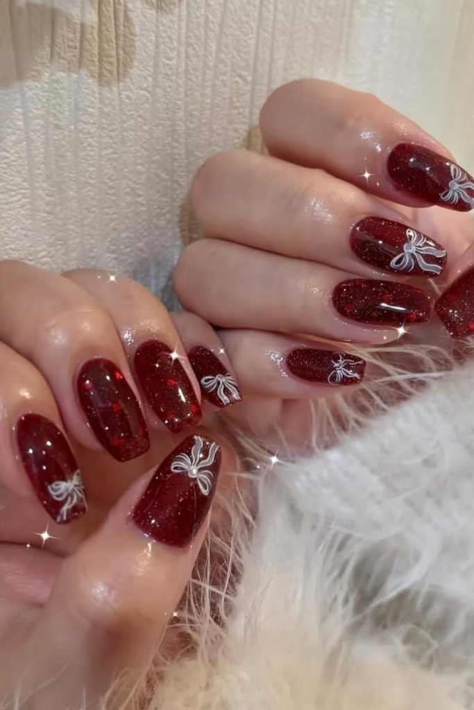 Red Shimmer Nails