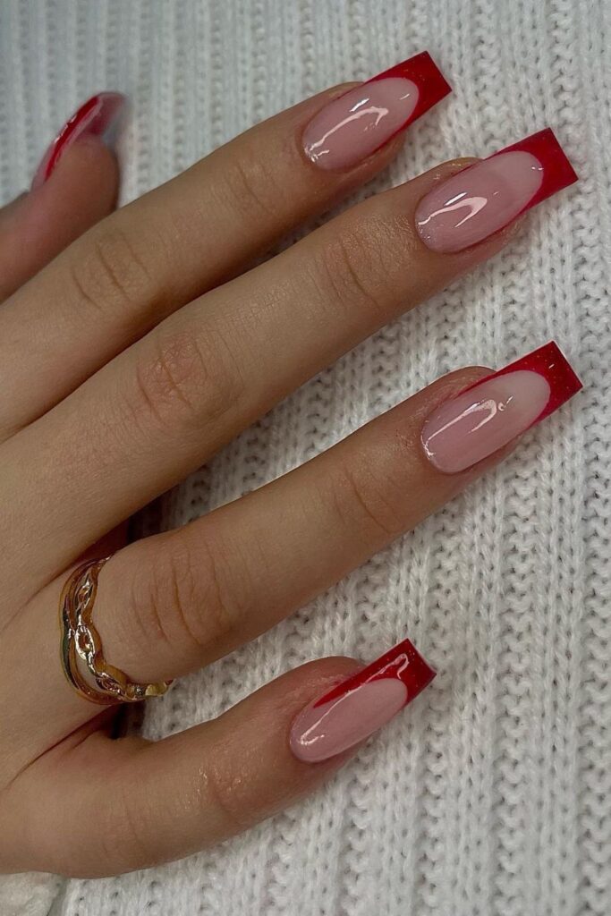 Red Sparkle New Year’s Eve Nails