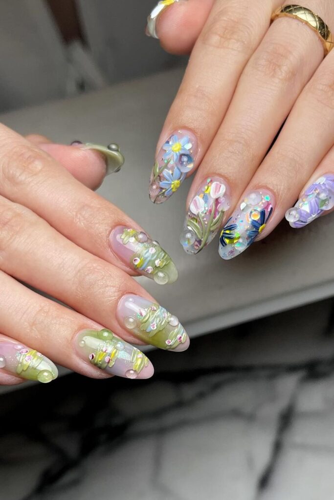 Rose Garden Fantasy Nails