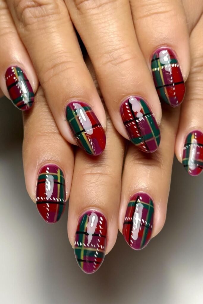 Rustic Plaid Patterns Nails