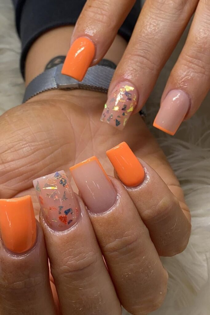 Shattered Pink Glass Effect Nails