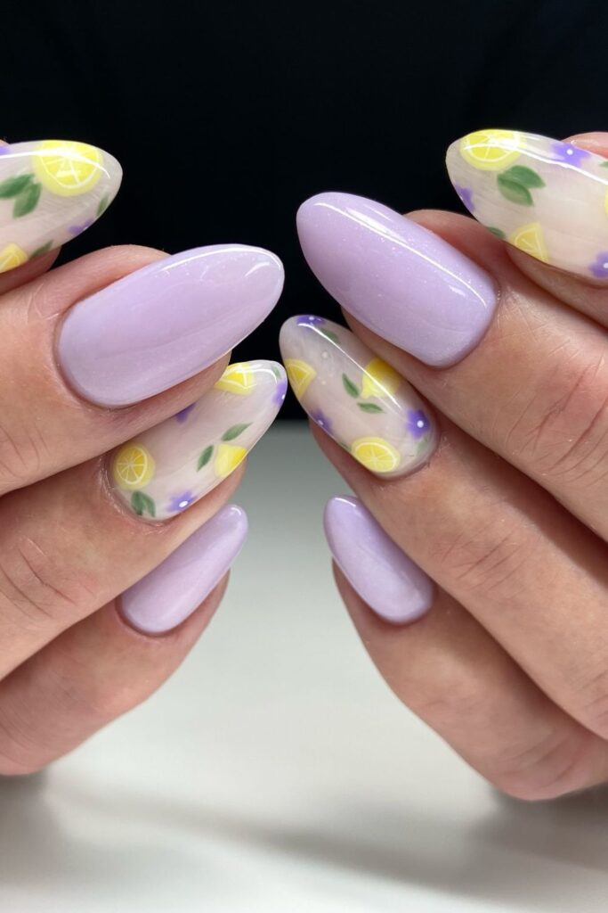 Soft Lavender Fields Nails