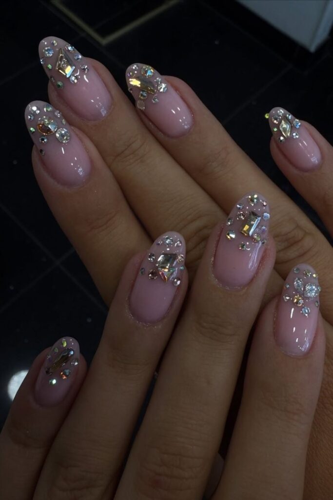 Sparkly Glitter Tips Nails