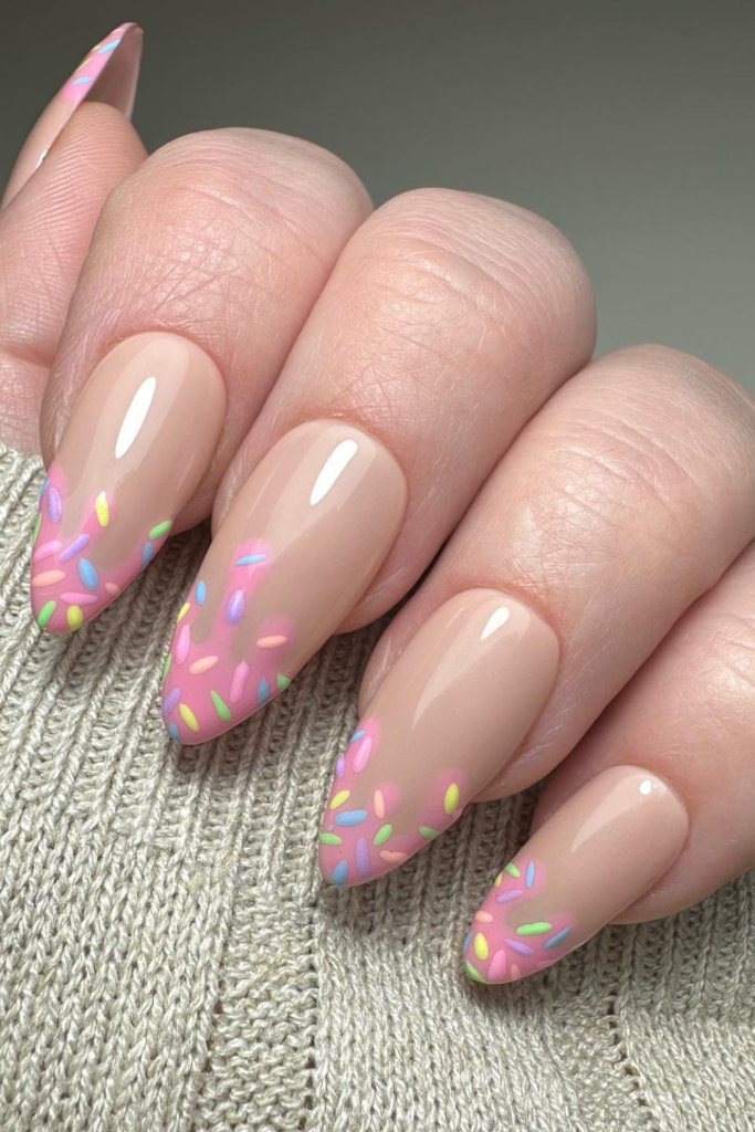 Sprinkle Gradient Donut Nails