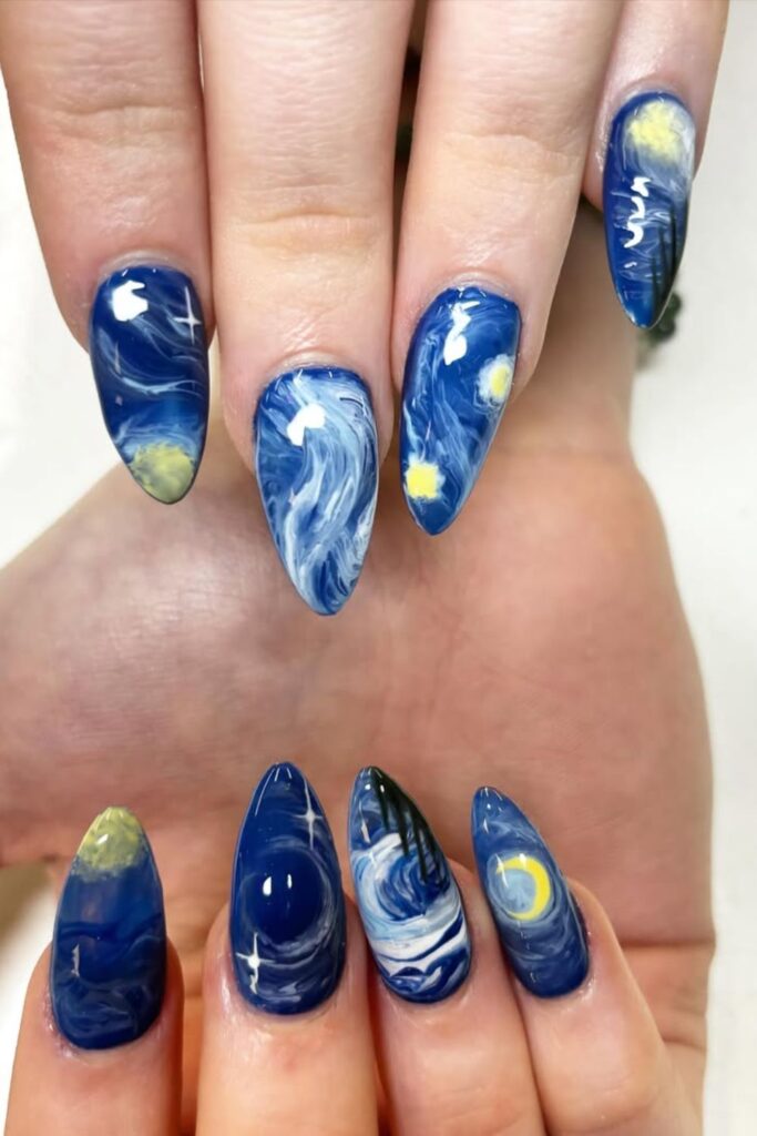 Starry Night Nails