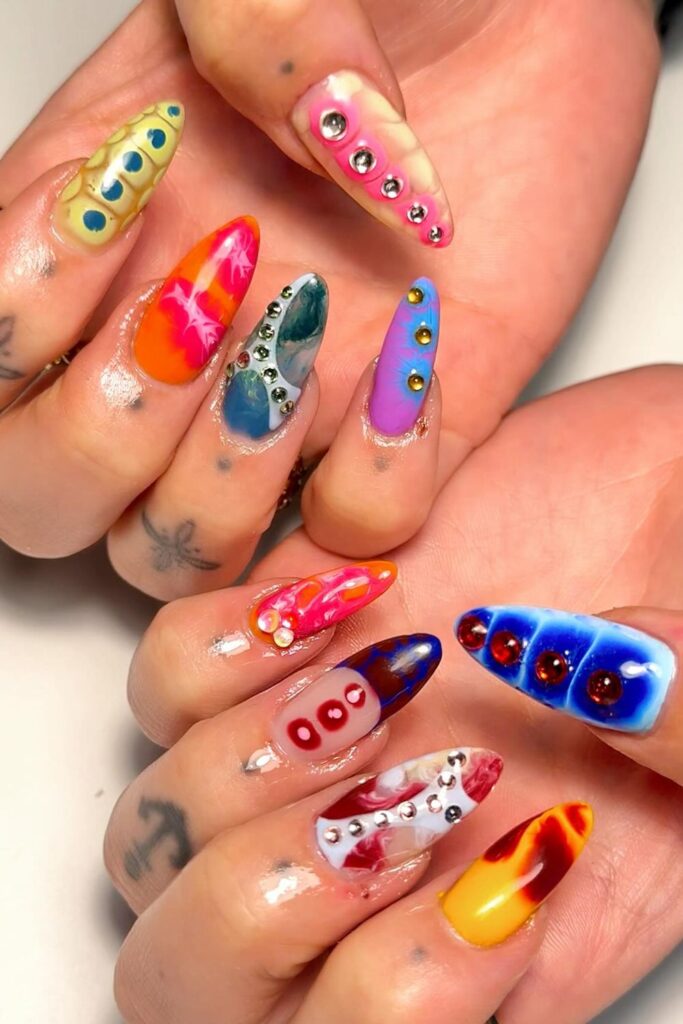 Tie-Dye Fun Nails