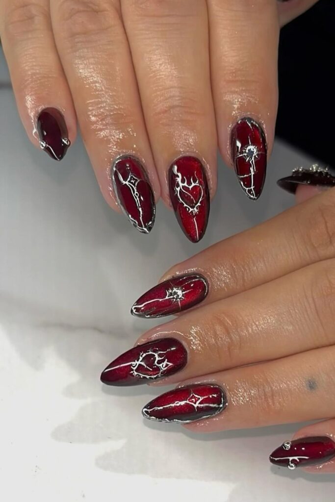 Vampy Accent Nails Nails