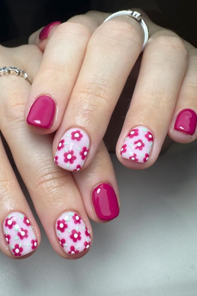 Vibrant Fuchsia Nails