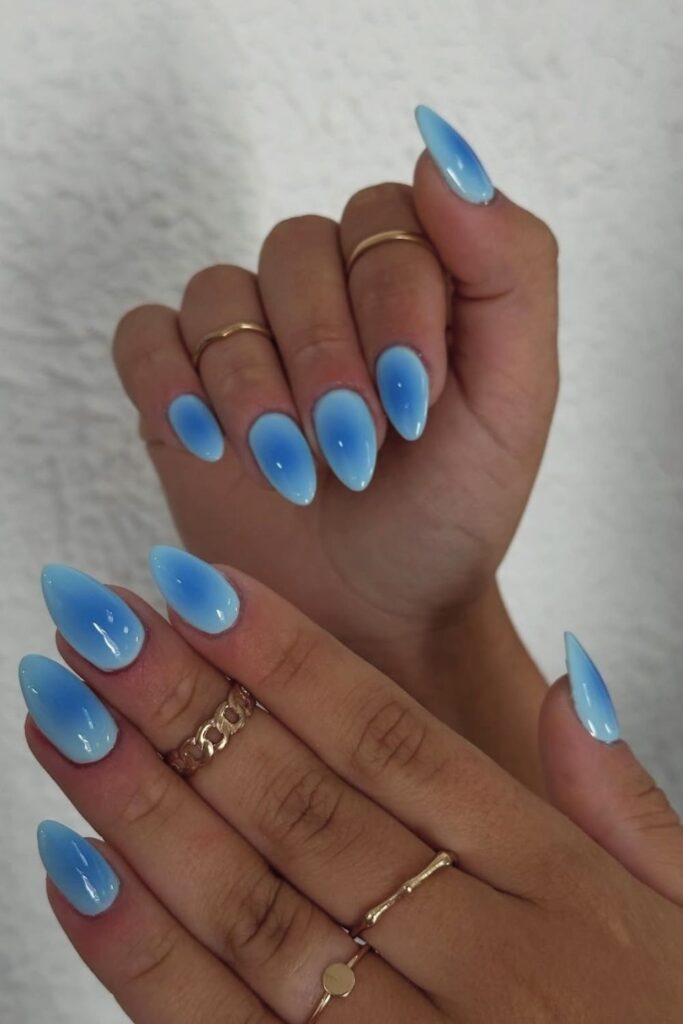 Blue Ombre Nails