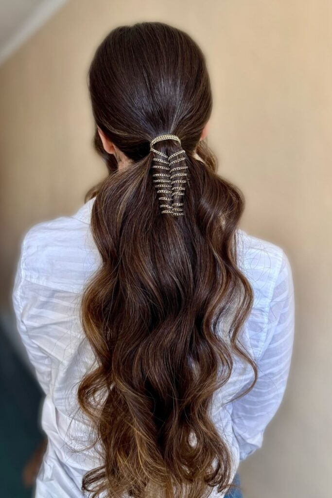 Braided Ponytail with Hair Wrap