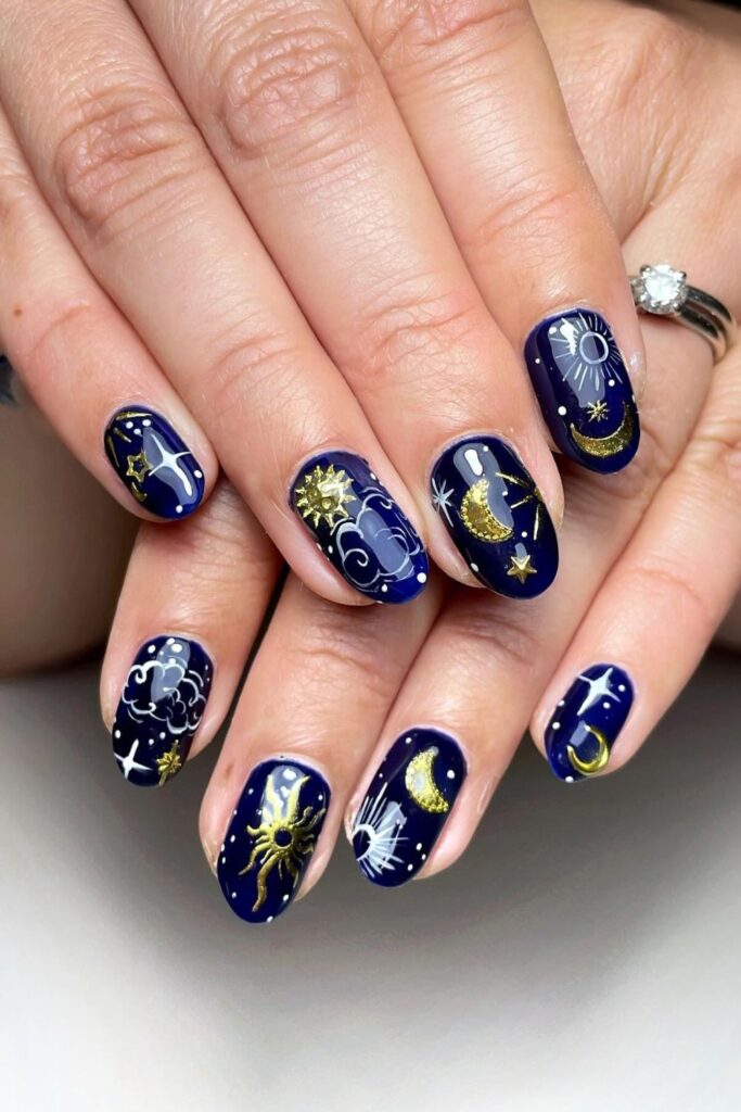 Capricorn Constellation Nails