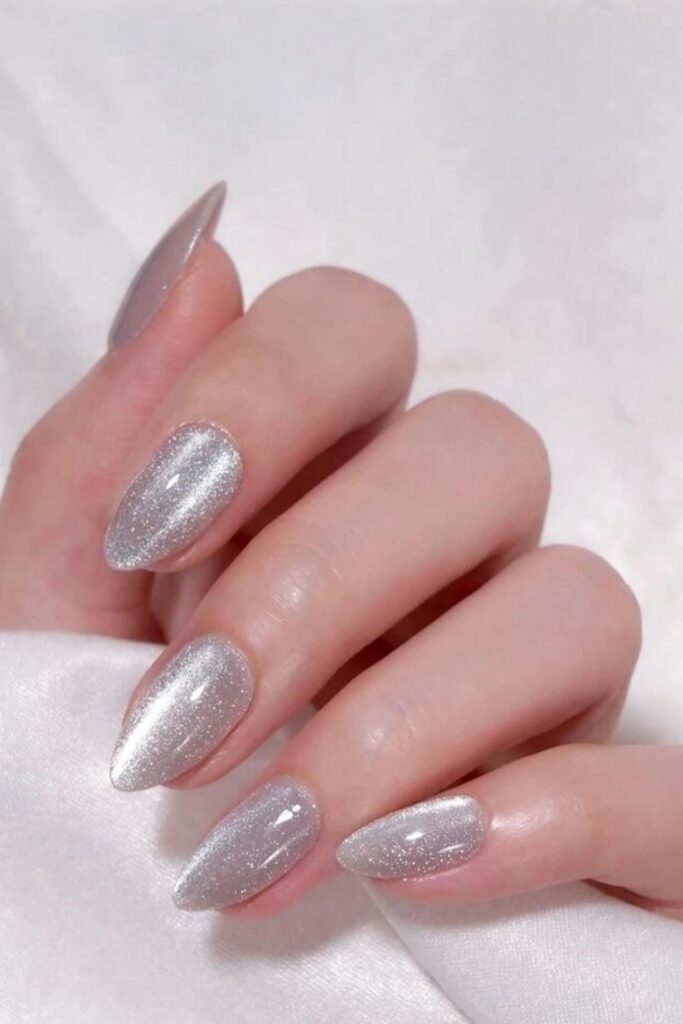 Frosted Glitter Nails