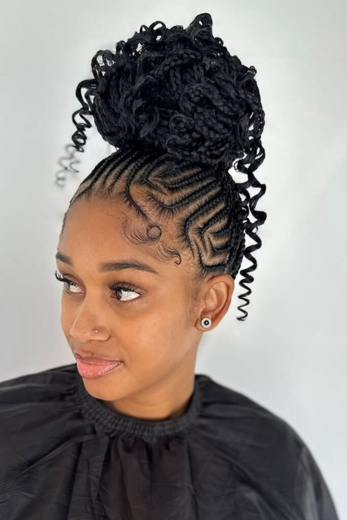 Fulani Braids with High Bun