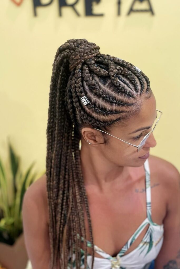 Fulani Braids with Ponytail