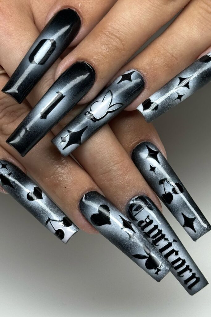 Glitter Accent Capricorn Nails