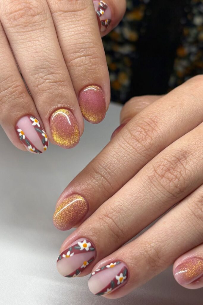 Glitter Accent Nails