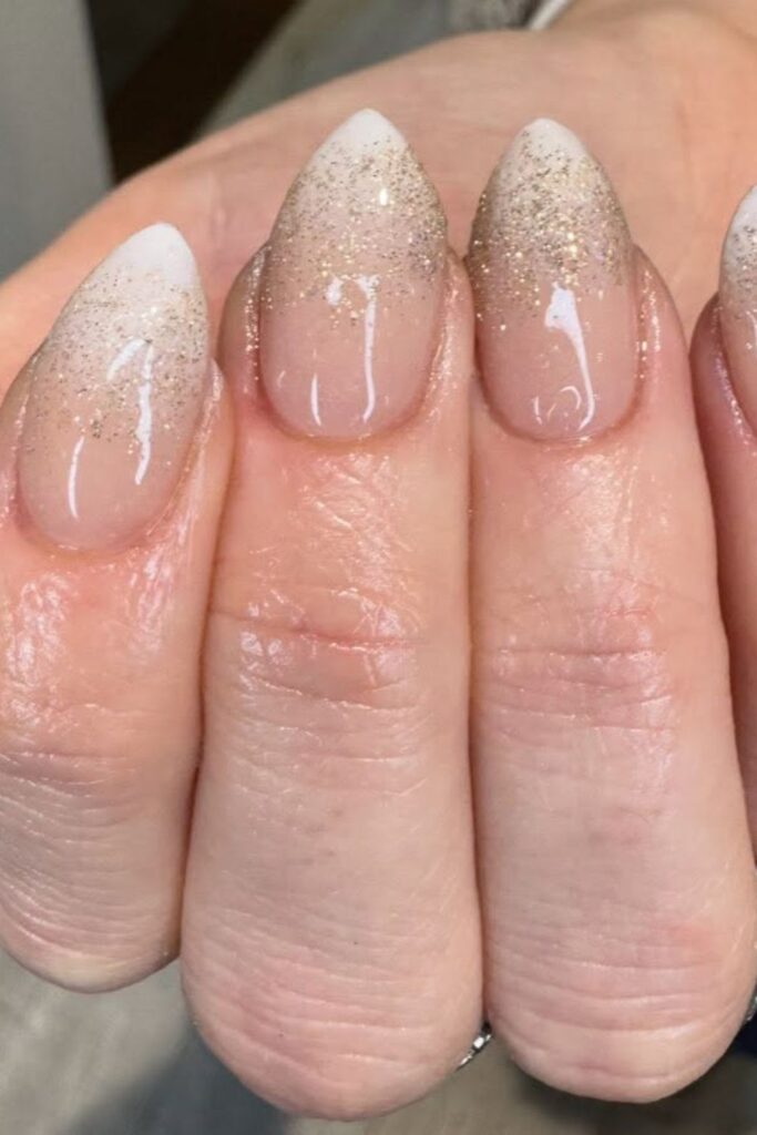 Gold Ombre Sparkle Nails