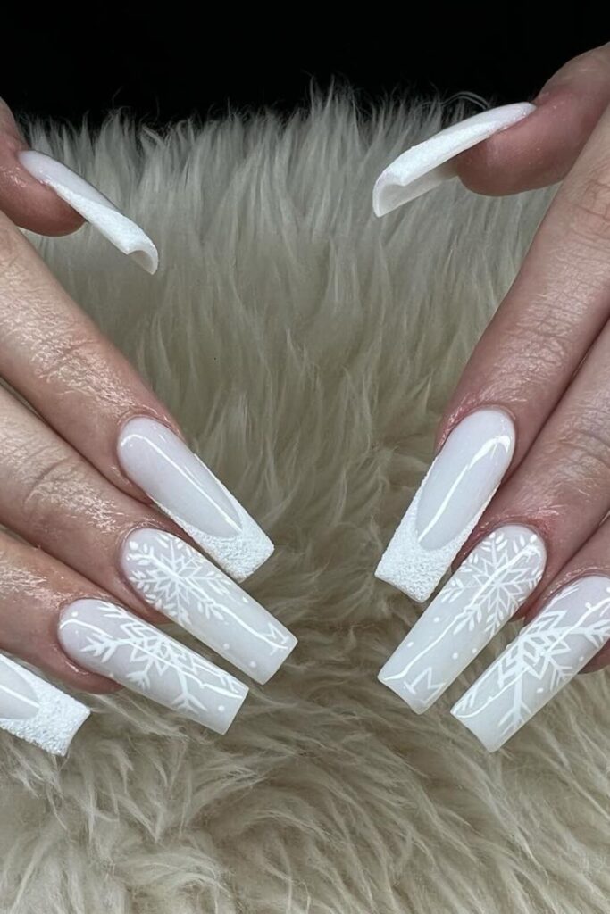 Icy White Nails
