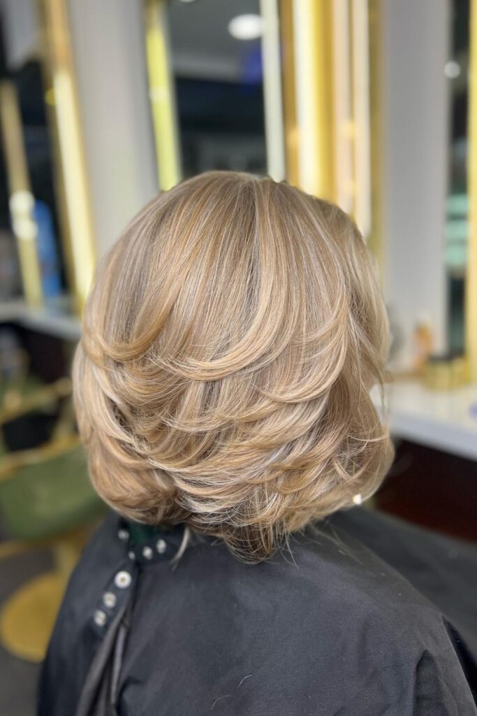  Layered Wavy Bob with Highlights