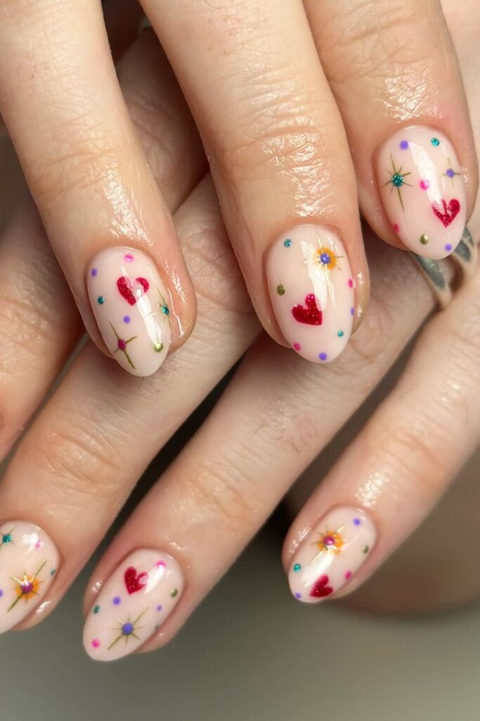 Love Confetti Nails