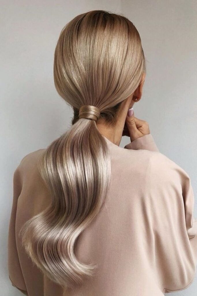 Low Ponytail with Side Part