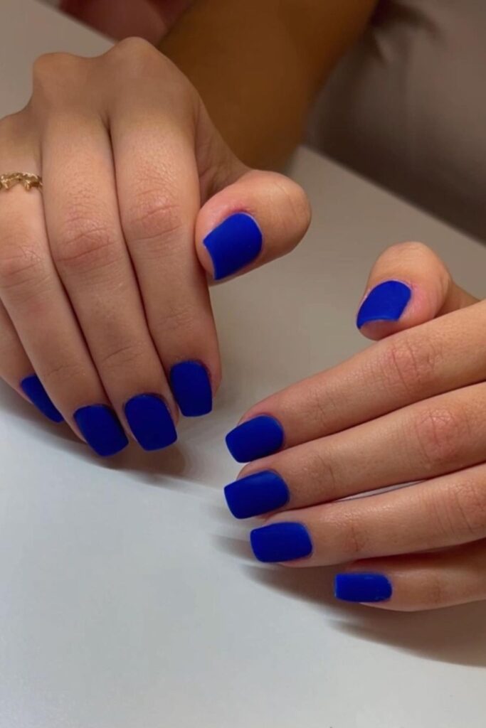 Matte Blue Nails