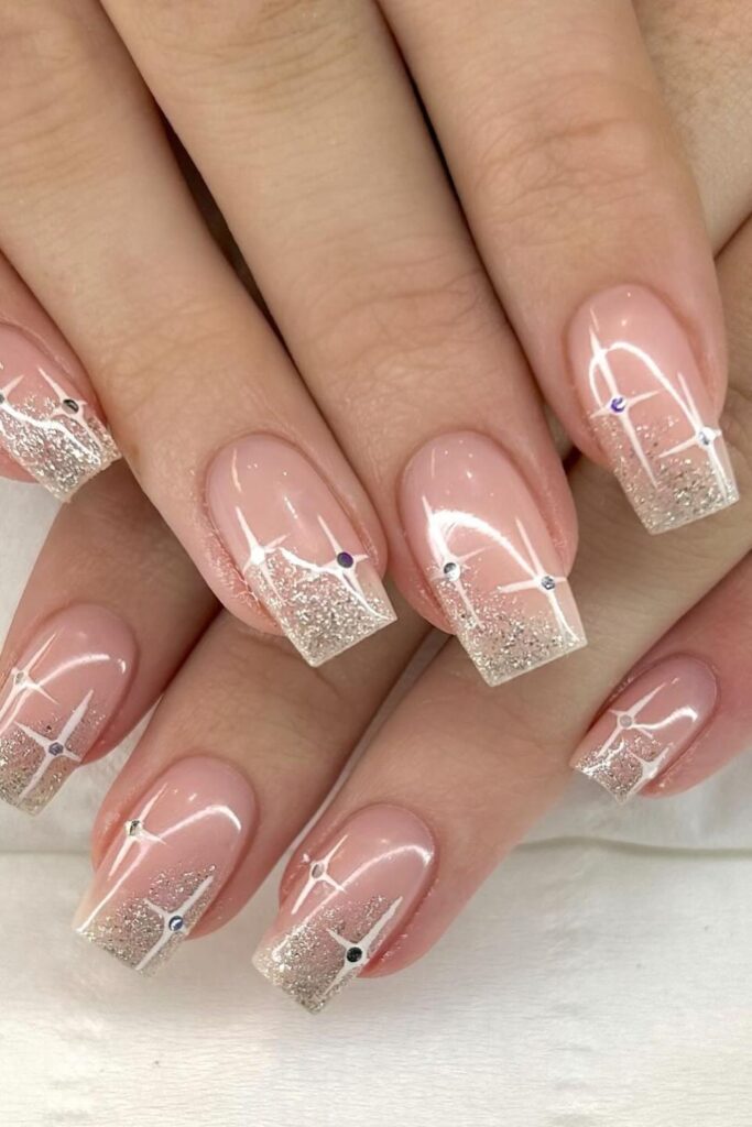 Metallic Accent Nails