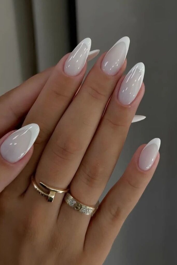 Milky White Nails