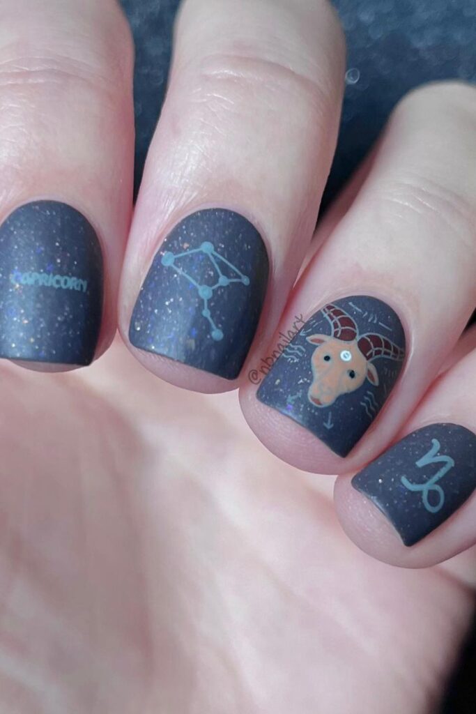 Neutral Chic Capricorn Nails