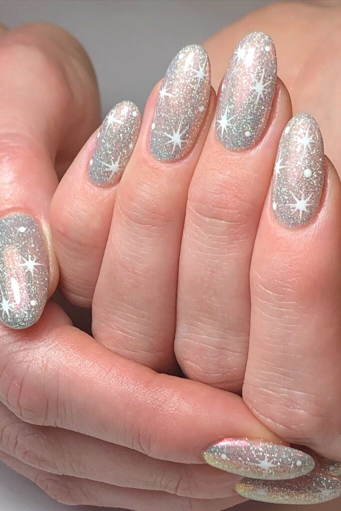 New Year Glitter Nails