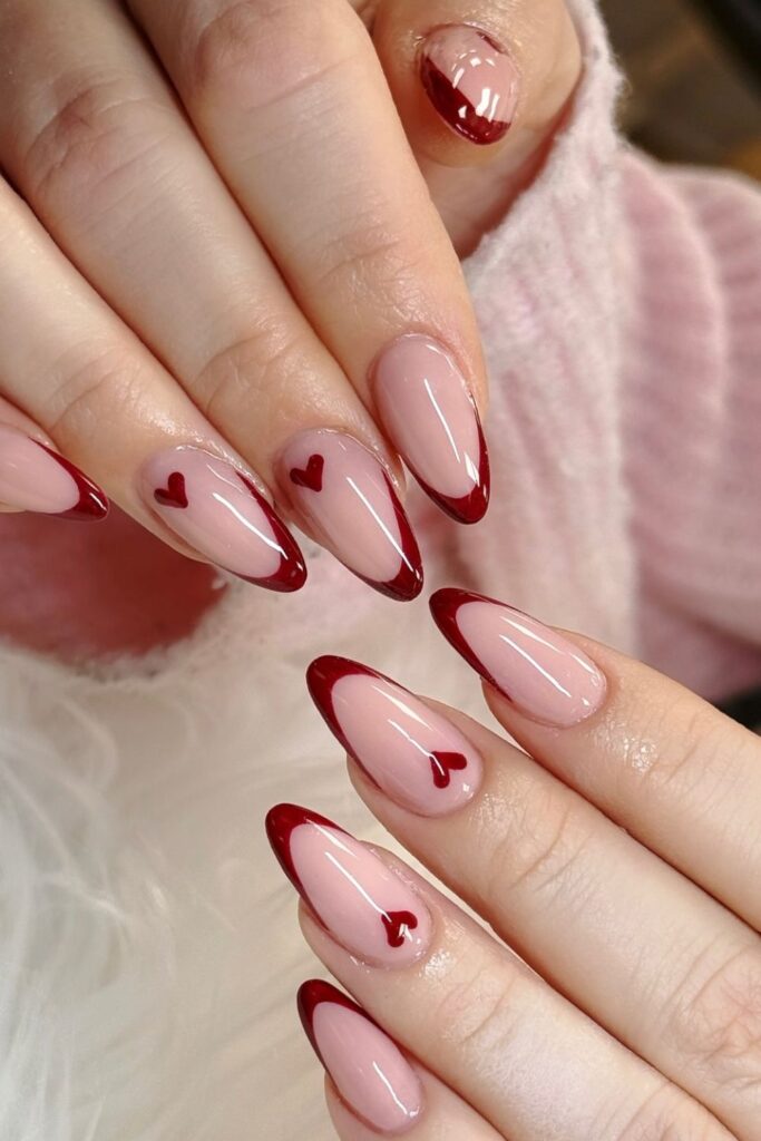 Ombre Hearts with Glitter Tips