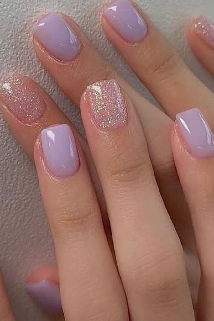 Pale Lavender Nails