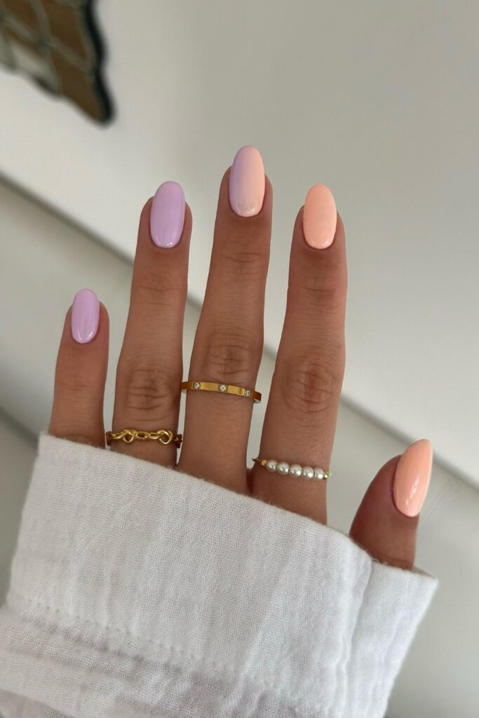 Pastel Ombre Valentine Nails