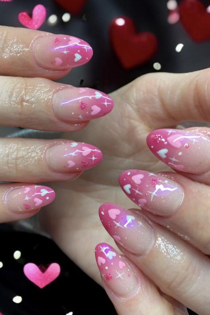 Pink Ombre Hearts