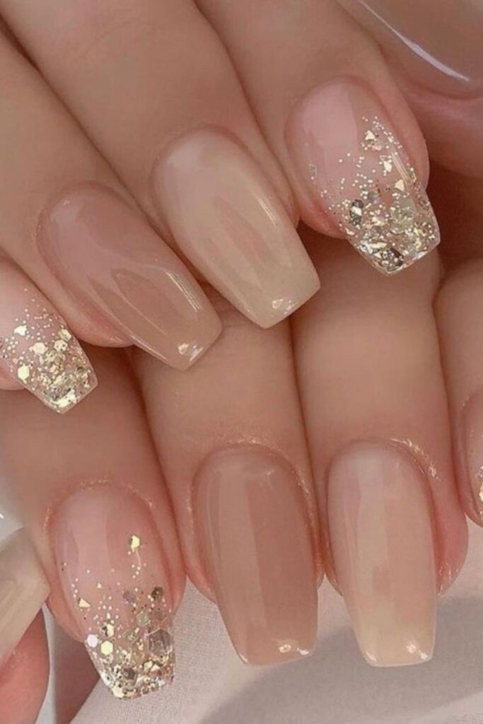 Pink and Gold Winter Tips