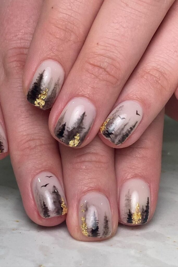 Snowy Mountain Nails