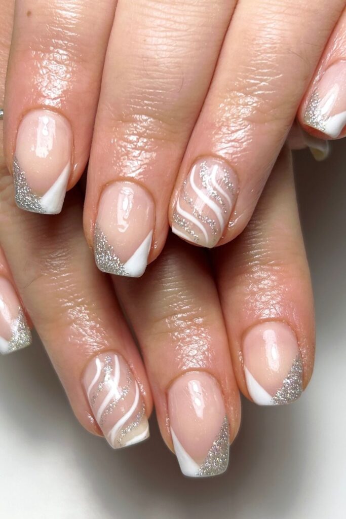 White and Silver Striped Tips