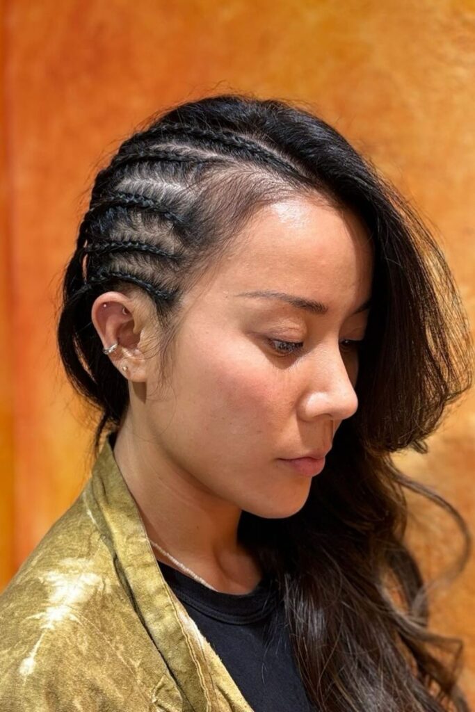 Cornrow Side Ponytail with Beads