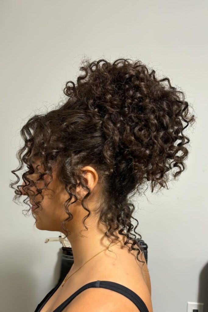  Curly High Bun