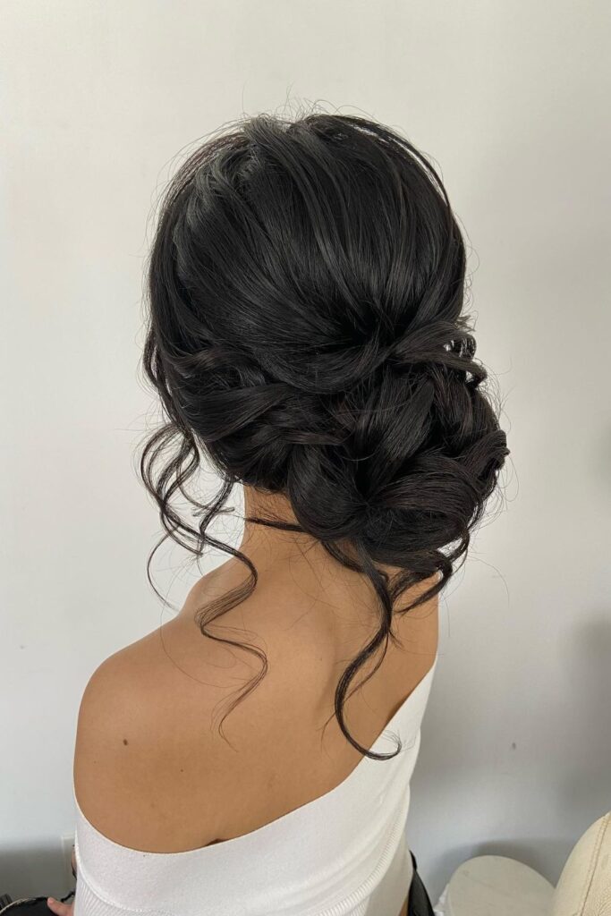 Low Bun with Loose Strands