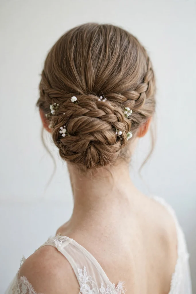 Easy low bun hairstyle idea