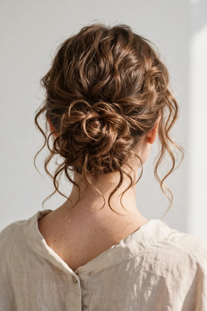Easy low bun hairstyle idea