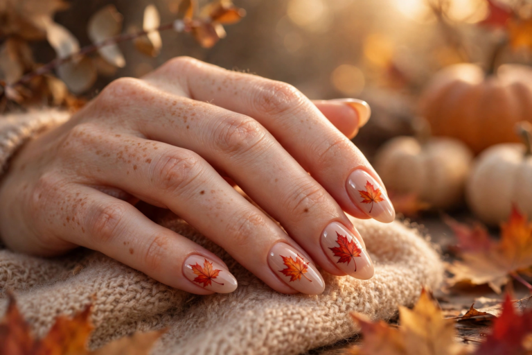 Top 15 Maple Leaf Nails: Cute Autumn Leaf Nail Designs